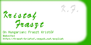 kristof fraszt business card