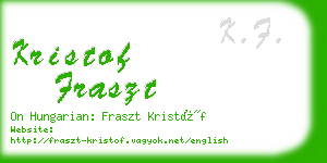 kristof fraszt business card